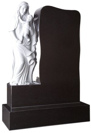 wg86 hand carved memorial with madonna and child