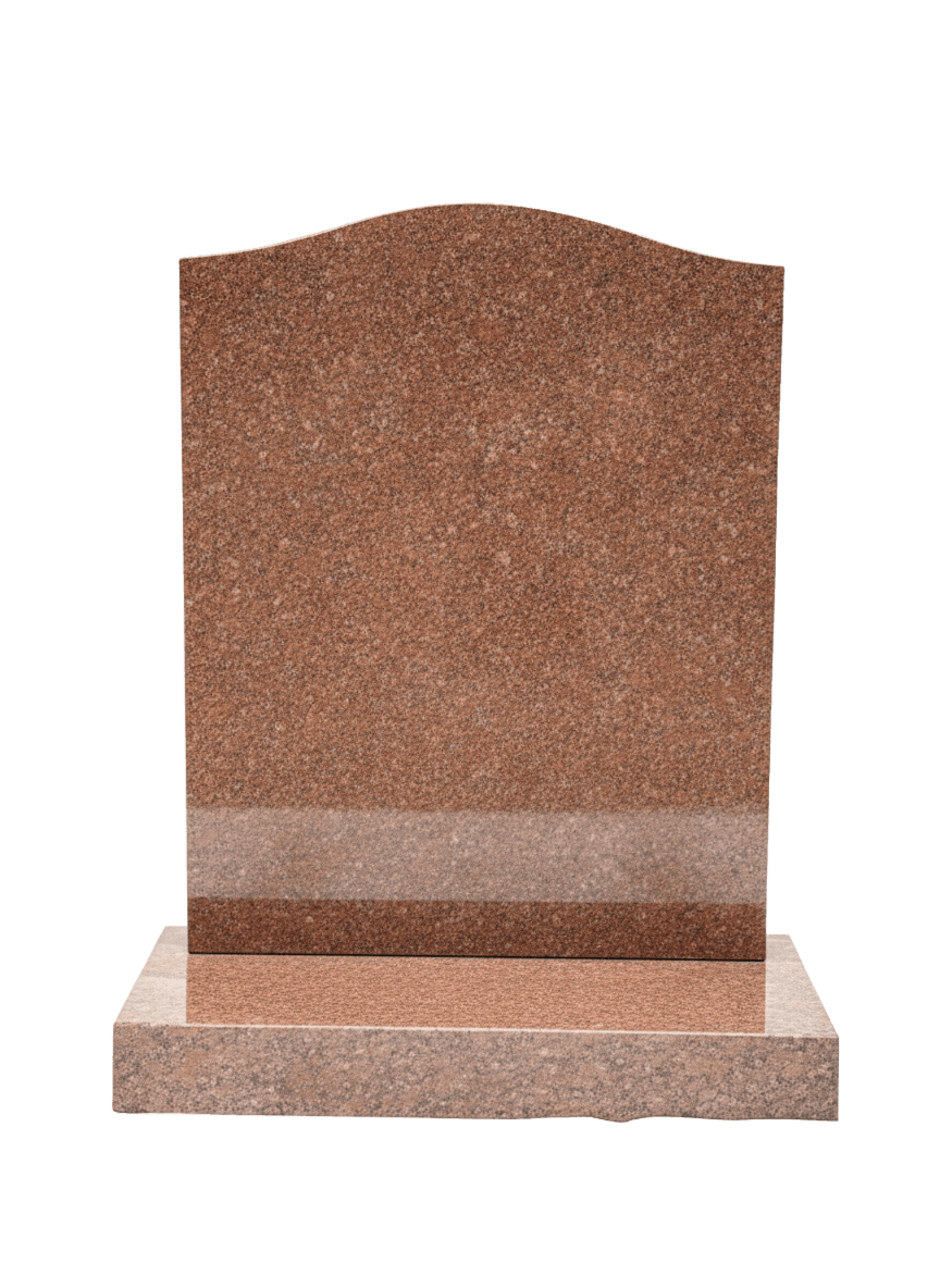ogee top headstone – ruby red granite