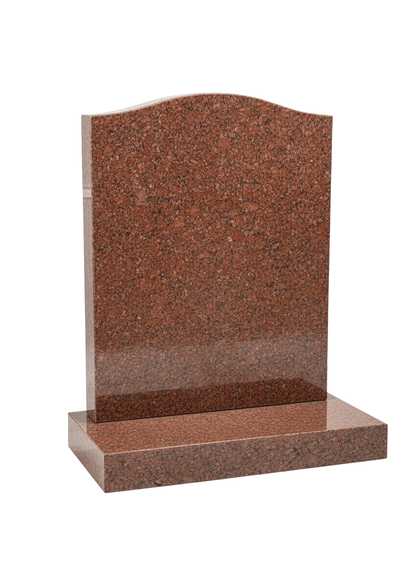 ogee top headstone – ruby red granite